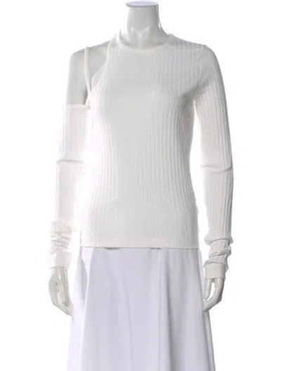 Pre-owned Helmut Lang Asymmetrical Long Sleeve Top In White
