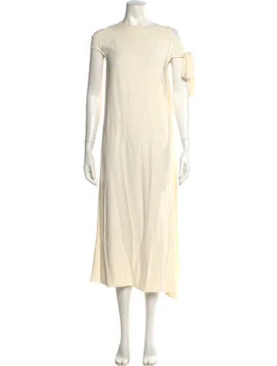 Pre-owned Helmut Lang Asymmetrical Midi Length Dress In Neutral