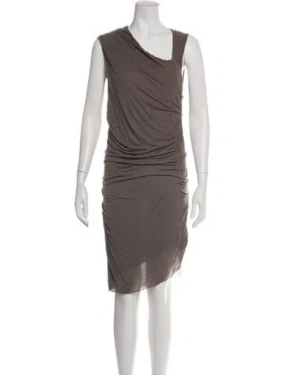 Pre-owned Helmut Lang Asymmetrical Midi Length Dress In Neutrals