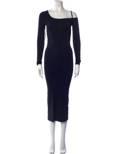 Pre-owned Helmut Lang Asymmetrical Midi Length Dress W/ Tags In Blue
