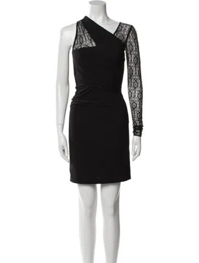 Pre-owned Helmut Lang Asymmetrical Mini Dress In Black