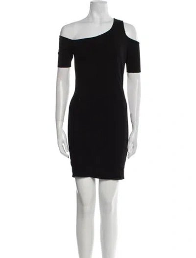Pre-owned Helmut Lang Asymmetrical Mini Dress In Black