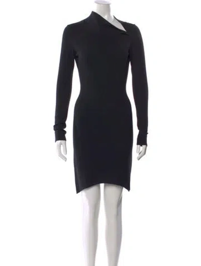 Pre-owned Helmut Lang Asymmetrical Mini Dress In Black