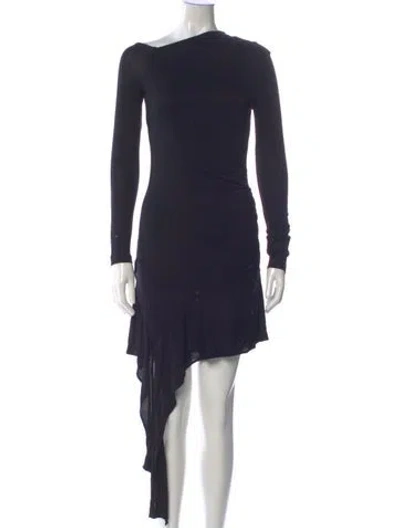 Pre-owned Helmut Lang Asymmetrical Mini Dress In Black