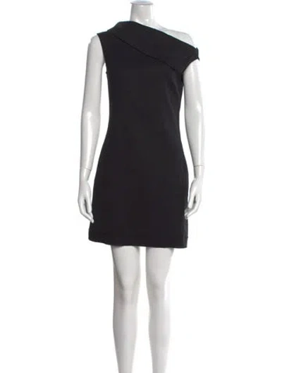 Pre-owned Helmut Lang Asymmetrical Mini Dress In Black