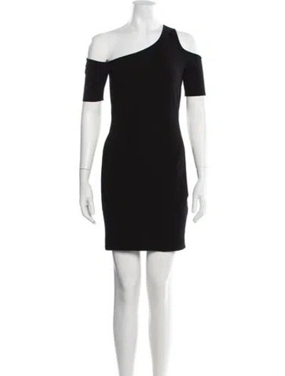 Pre-owned Helmut Lang Asymmetrical Mini Dress In Black
