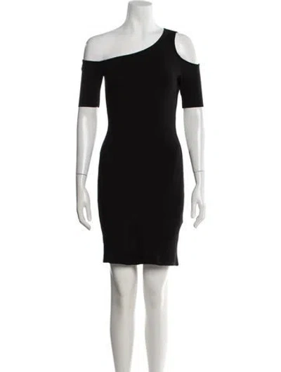 Pre-owned Helmut Lang Asymmetrical Mini Dress In Black