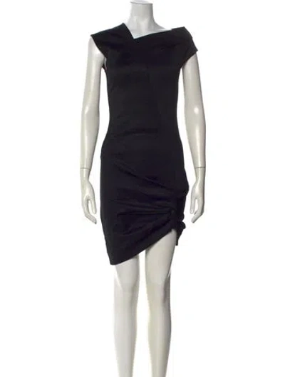 Pre-owned Helmut Lang Asymmetrical Mini Dress In Black