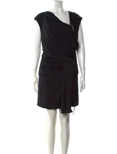 Pre-owned Helmut Lang Asymmetrical Mini Dress In Black