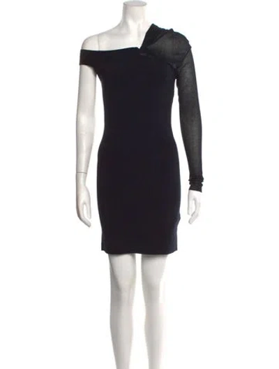 Pre-owned Helmut Lang Asymmetrical Mini Dress In Black