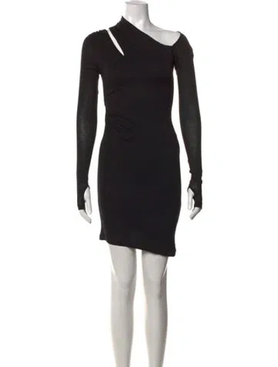Pre-owned Helmut Lang Asymmetrical Mini Dress In Black