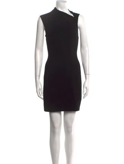 Pre-owned Helmut Lang Asymmetrical Mini Dress In Black