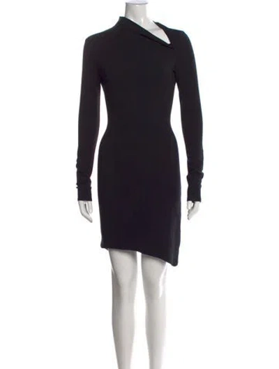 Pre-owned Helmut Lang Asymmetrical Mini Dress In Black