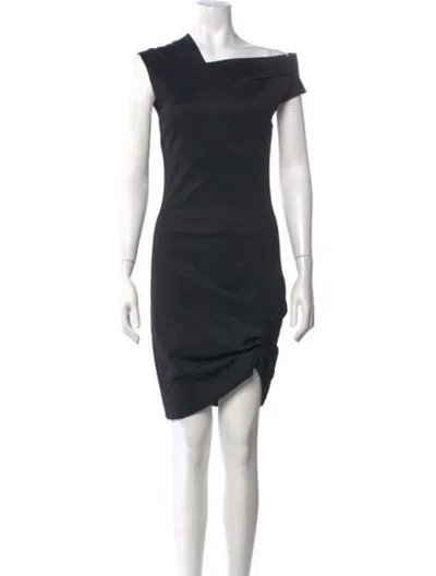 Pre-owned Helmut Lang Asymmetrical Mini Dress In Black