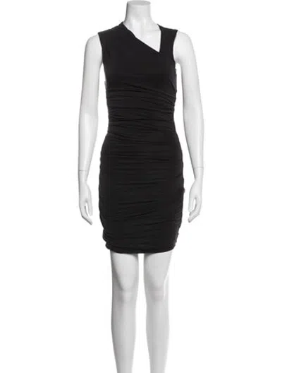 Pre-owned Helmut Lang Asymmetrical Mini Dress In Black