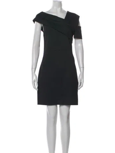 Pre-owned Helmut Lang Asymmetrical Mini Dress In Blue