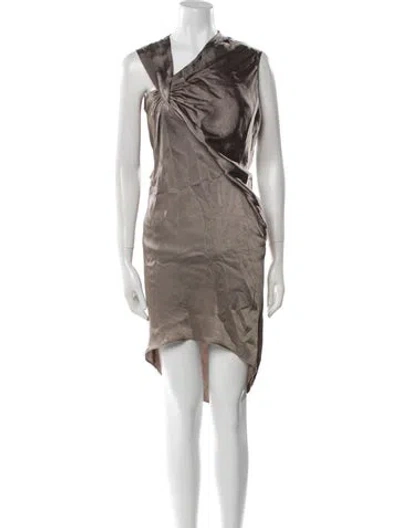 Pre-owned Helmut Lang Asymmetrical Mini Dress In Brown