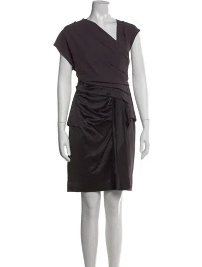Pre-owned Helmut Lang Asymmetrical Mini Dress In Gray