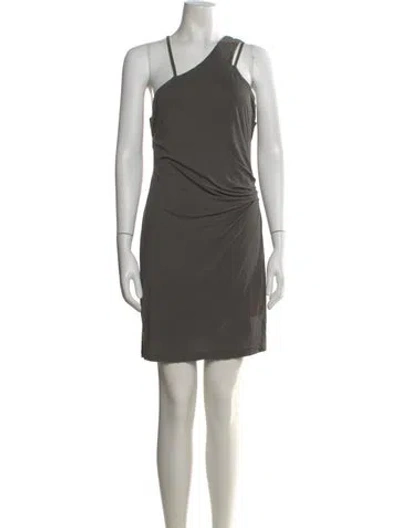 Pre-owned Helmut Lang Asymmetrical Mini Dress In Green
