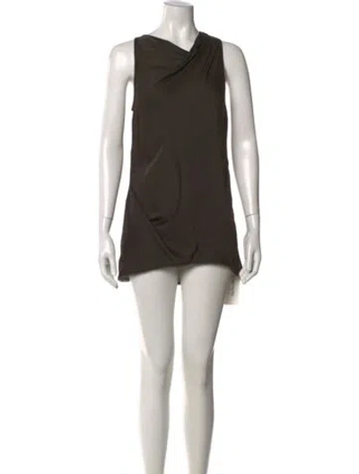 Pre-owned Helmut Lang Asymmetrical Mini Dress In Green