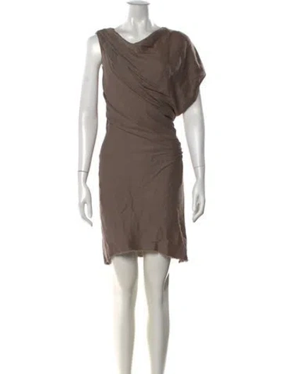 Pre-owned Helmut Lang Asymmetrical Mini Dress In Neutral
