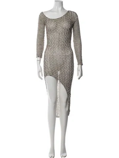 Pre-owned Helmut Lang Asymmetrical Mini Dress In Neutrals