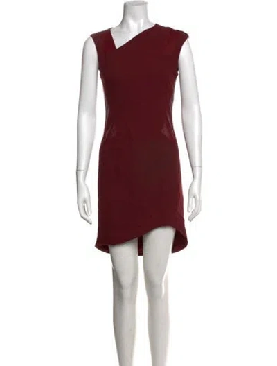 Pre-owned Helmut Lang Asymmetrical Mini Dress In Red