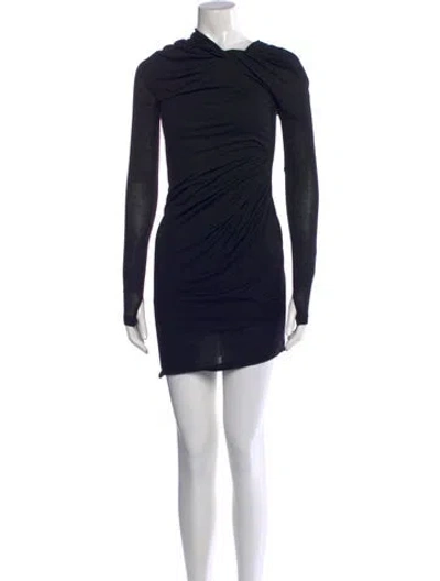 Pre-owned Helmut Lang Asymmetrical Mini Dress W/ Tags In Black