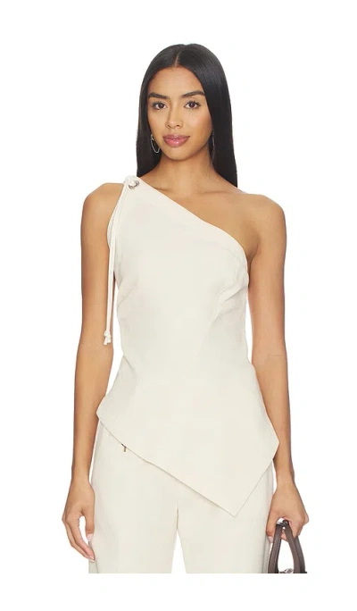 Helmut Lang Asymmetrical Sailor Top In Muslin