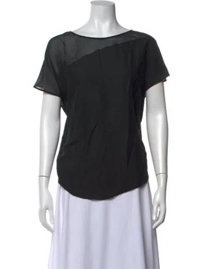Pre-owned Helmut Lang Asymmetrical Short Sleeve Blouse In Black