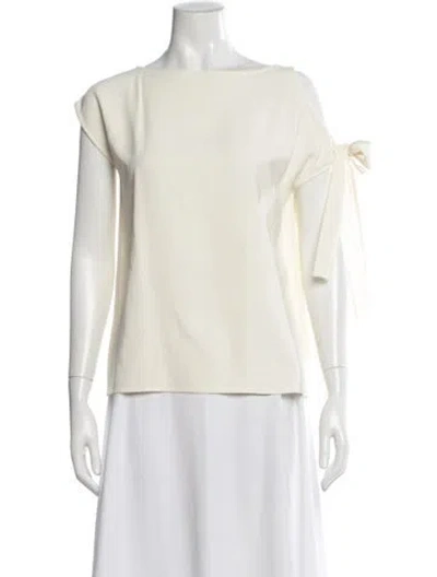 Pre-owned Helmut Lang Asymmetrical Short Sleeve Top In Neutral