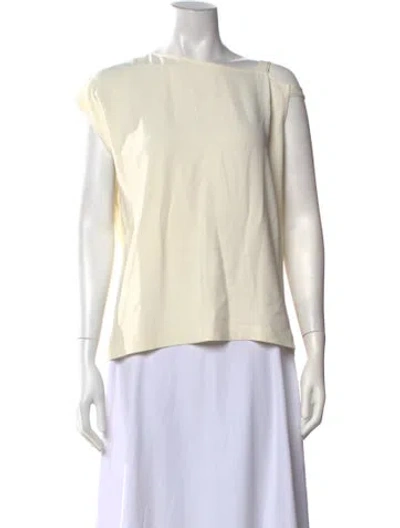Pre-owned Helmut Lang Asymmetrical Short Sleeve Top W/ Tags In White