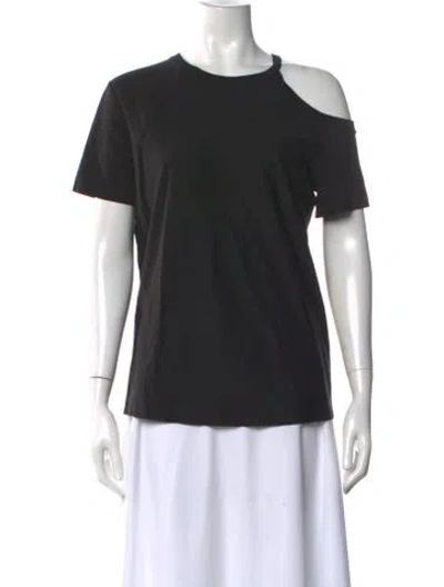 Pre-owned Helmut Lang Asymmetrical Short Sleeve T-shirt In Black