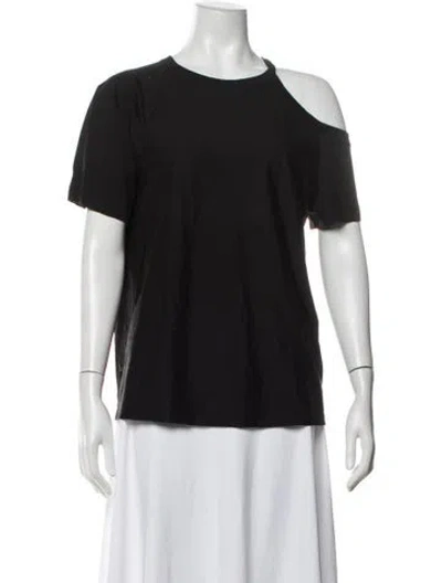 Pre-owned Helmut Lang Asymmetrical Short Sleeve T-shirt In Black