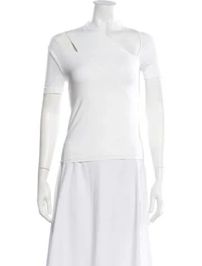 Pre-owned Helmut Lang Asymmetrical Short Sleeve T-shirt In White