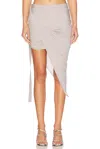 Helmut Lang Wind Asymmetric Jersey Skirt In Grey Lavender