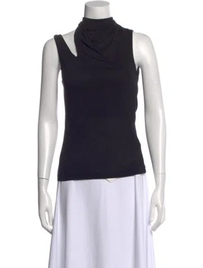 Pre-owned Helmut Lang Asymmetrical Sleeveless Top In Black