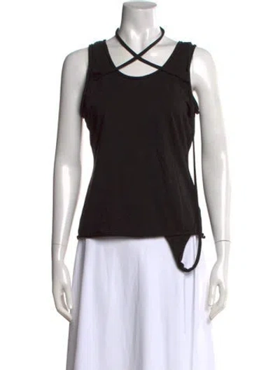 Pre-owned Helmut Lang Asymmetrical Sleeveless Top In Black