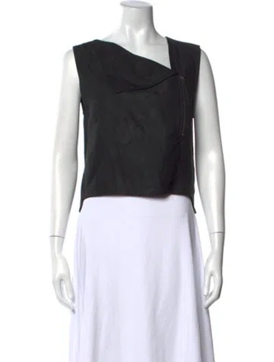 Pre-owned Helmut Lang Asymmetrical Sleeveless Top In Black