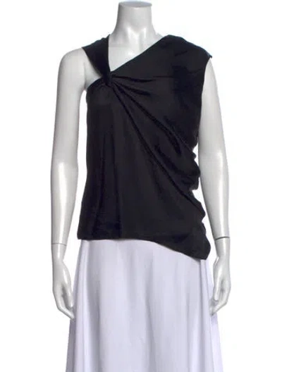 Pre-owned Helmut Lang Asymmetrical Sleeveless Top In Black