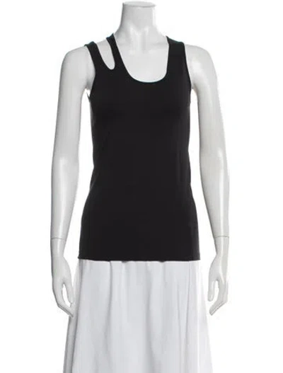 Pre-owned Helmut Lang Asymmetrical Sleeveless Top In Black