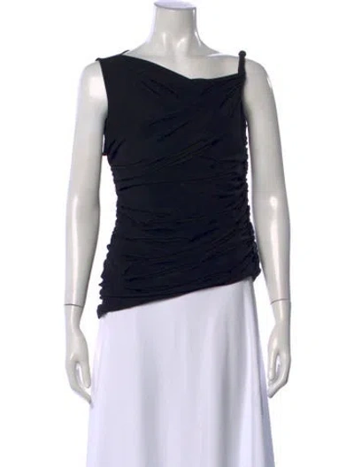 Pre-owned Helmut Lang Asymmetrical Sleeveless Top In Black