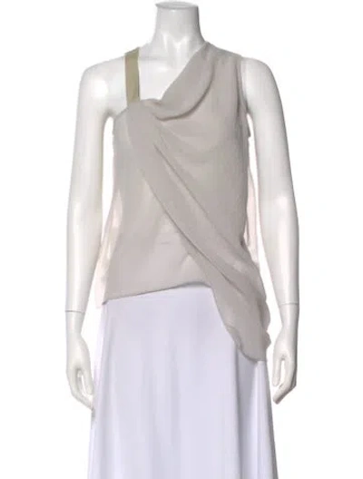 Pre-owned Helmut Lang Asymmetrical Sleeveless Top In Gray