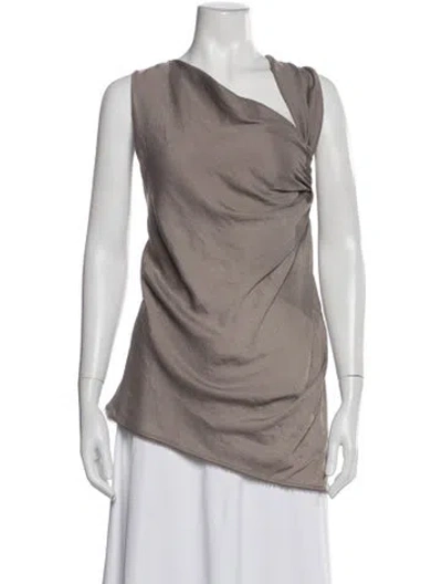 Pre-owned Helmut Lang Asymmetrical Sleeveless Top In Gray