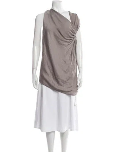 Pre-owned Helmut Lang Asymmetrical Sleeveless Top In Gray