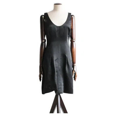 Pre-owned Helmut Lang Autumn/winter 1995 Runway Naomi Black Panelled Satin Dress