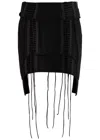 Helmut Lang Lace-up Mini Skirt - Women's - Spandex/elastane/rayon/nylon/polyester In Black