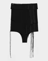 Helmut Lang Women's Layered Ponte Knit Aviator Skirt In Black