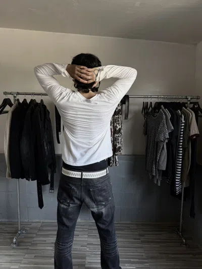 Pre-owned Helmut Lang Aw03 Bondage Longsleeve In White