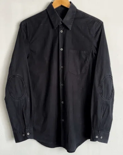 Pre-owned Helmut Lang Aw2003 Elbow Patch Cut Out Shirt In Black